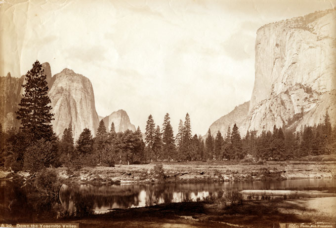 (image for) Down Yosemite Valley by Carleton Watkins, Published by Taber - Click Image to Close